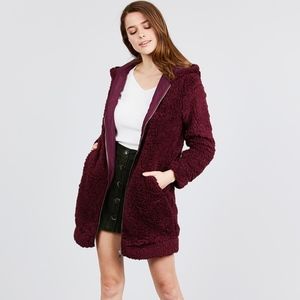 ⚠️1 LEFT‼️ TEDDY HOODIE FAUX FUR ZIP-UP JACKET
